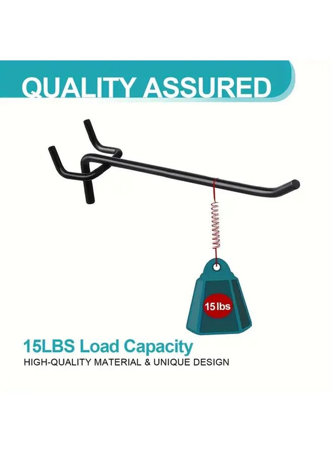 10pcs 4 Inch Black Heavy Duty Metal Pegboard Hooks Wall Mounted Storage - Image 5